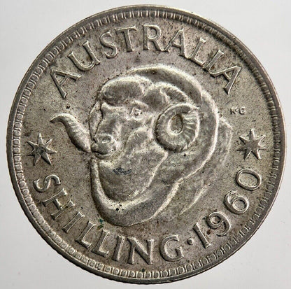 1960 Australia One Shilling Silver Coin | Very High Grade | a5886
