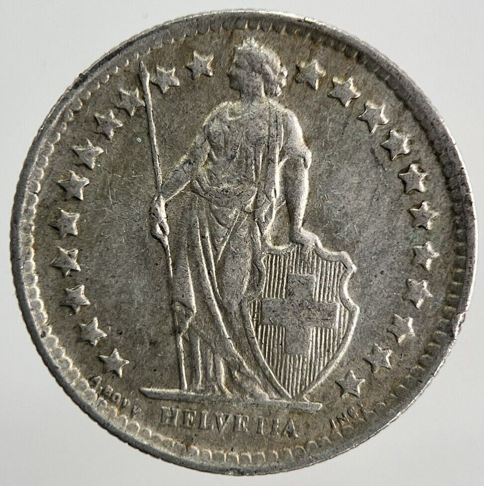 1959 Switzerland Swiss 1/2 Half Franc Silver Coin | Fine Collectable Grade