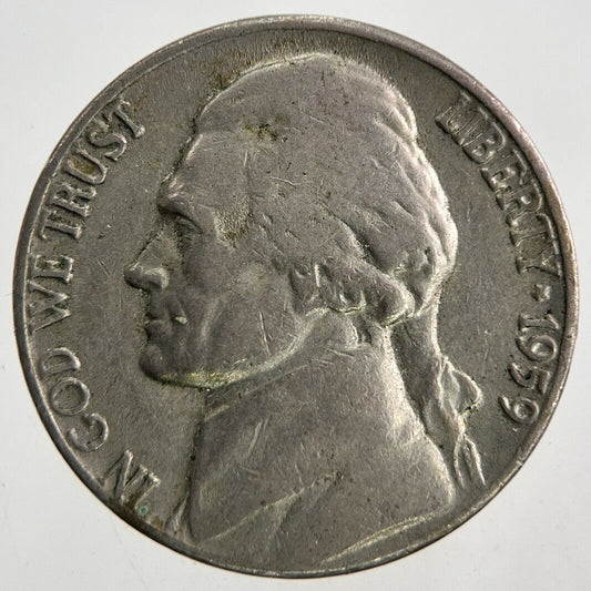 1959-D US USA Jefferson Nickel Coin | Fine Collectable Grade