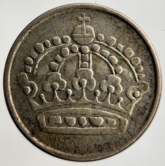 1959 Sweden 25 Ore Silver Coin | Fine Collectable Grade