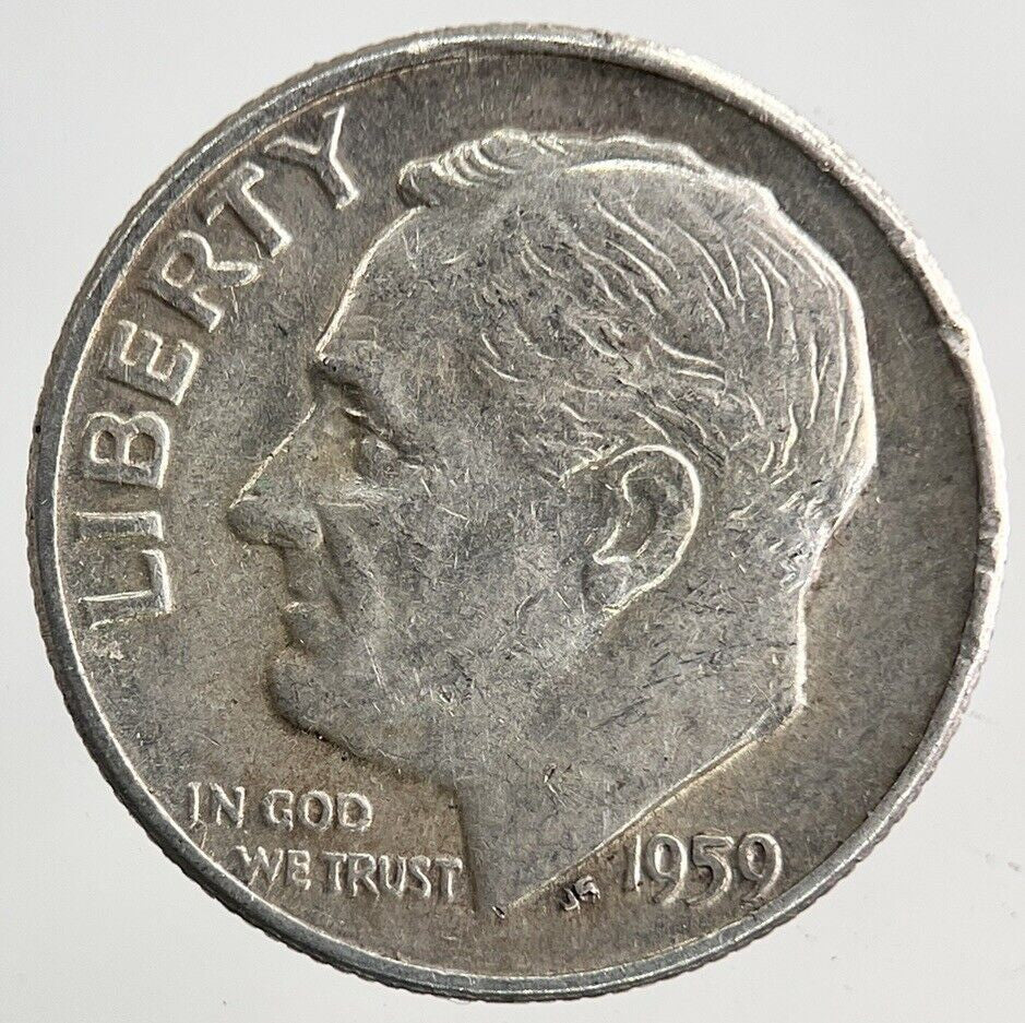 1959 US USA Roosevelt One Dime Silver Coin | Fine Collectable Grade