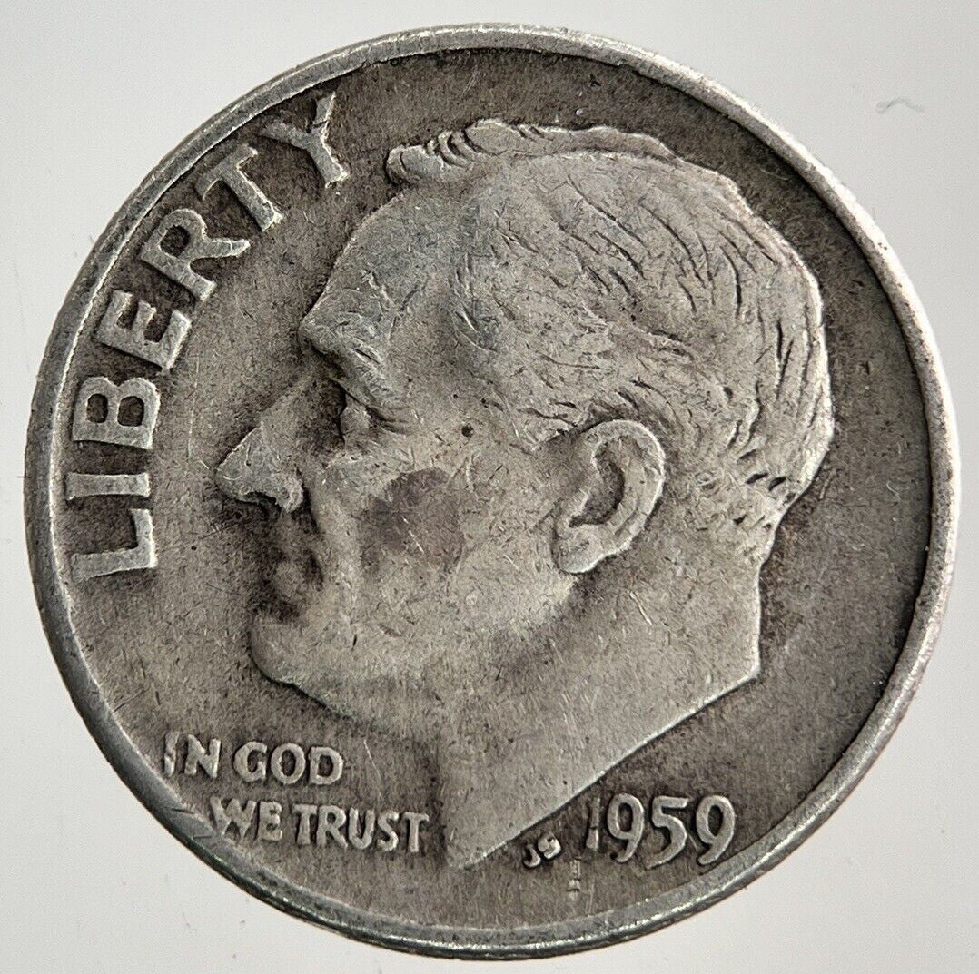 1959-D US USA Roosevelt One Dime Silver Coin | Collectable Grade