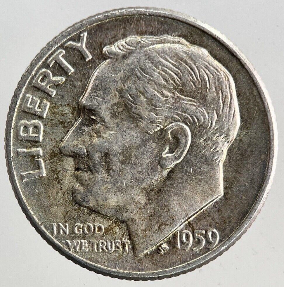 1959-D US USA Roosevelt Dime Silver Coin | Very High Grade