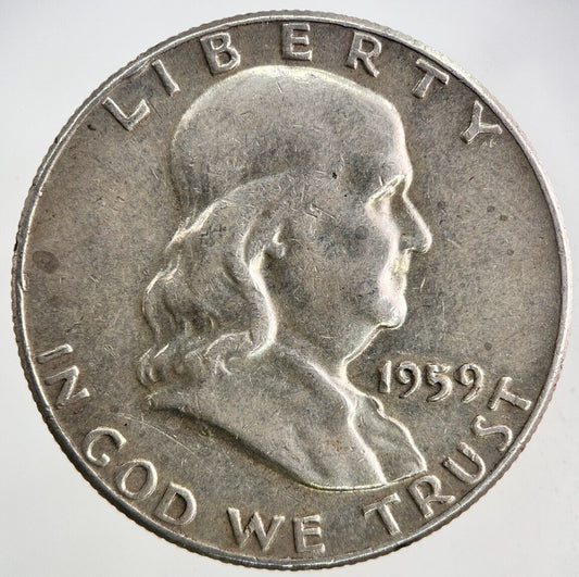 1959 US USA Benjamin Half-Dollar Silver Coin | Fine Collectable Grade