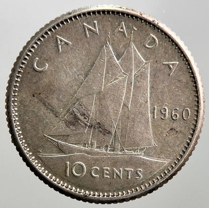1960 Canadian 10 Cents Silver Coin | Very High Grade | a2947