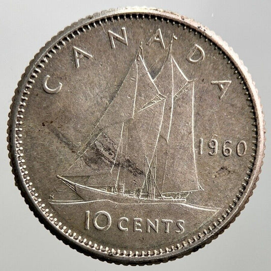 1960 Canadian 10 Cents Silver Coin | Very High Grade | a2947