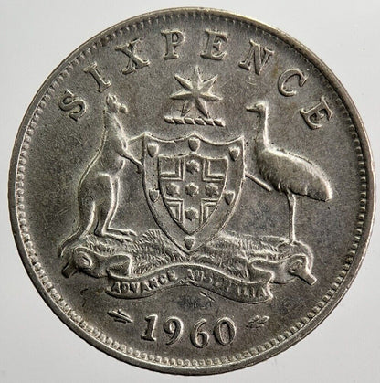 1960 Australia Sixpence Silver Coin | Fine Collectable Grade | a5883