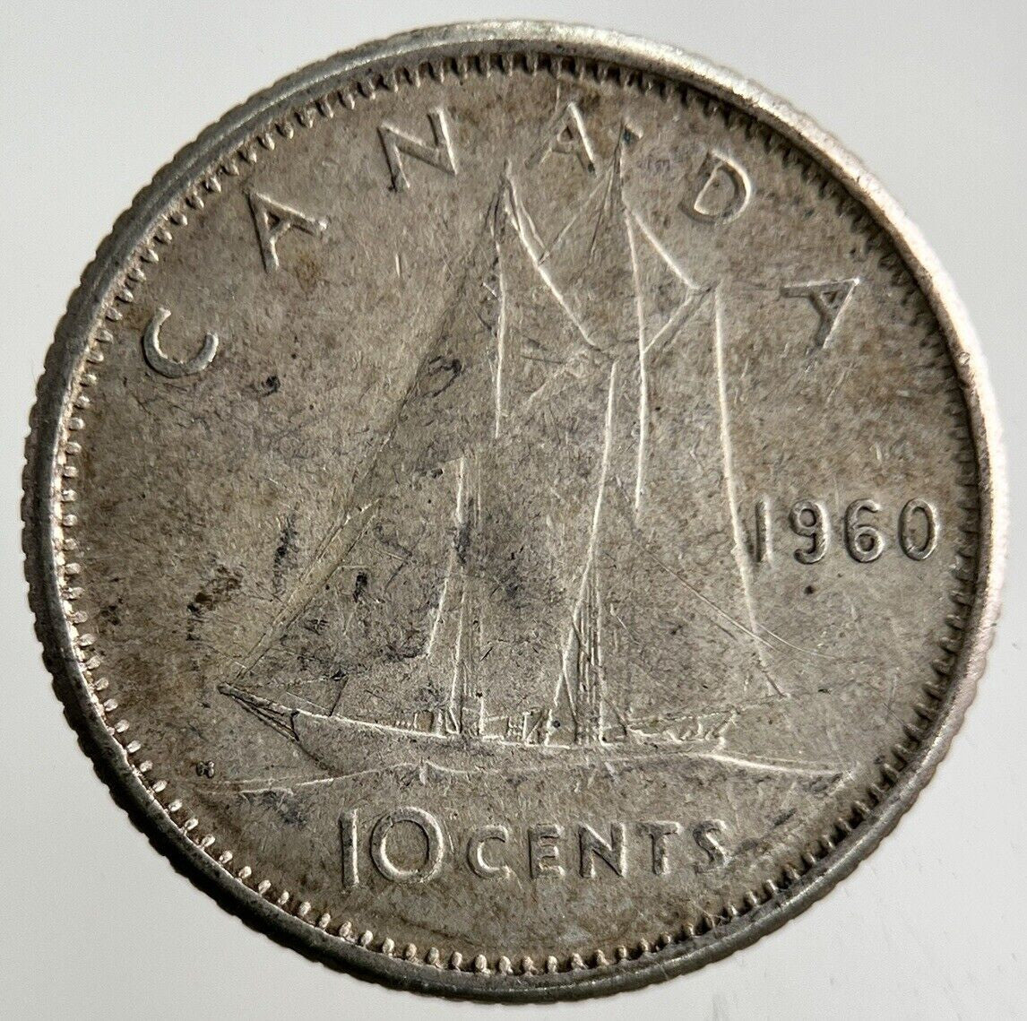 1960 Canada 10 Cents Silver Coin | Fine Collectable Grade
