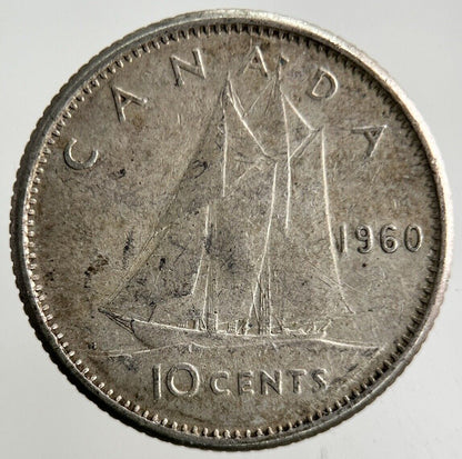 1960 Canada 10 Cents Silver Coin | Fine Collectable Grade