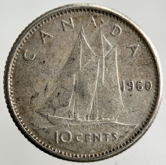 1960 Canada 10 Cents Silver Coin | Fine Collectable Grade