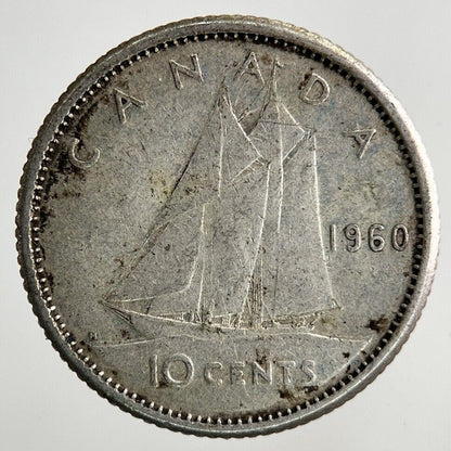 1960 Canada 10 Cents Silver Coin | Fine Collectable Grade