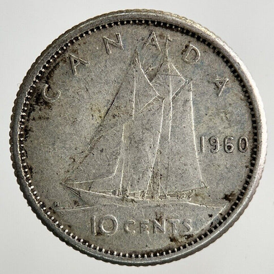 1960 Canada 10 Cents Silver Coin | Fine Collectable Grade