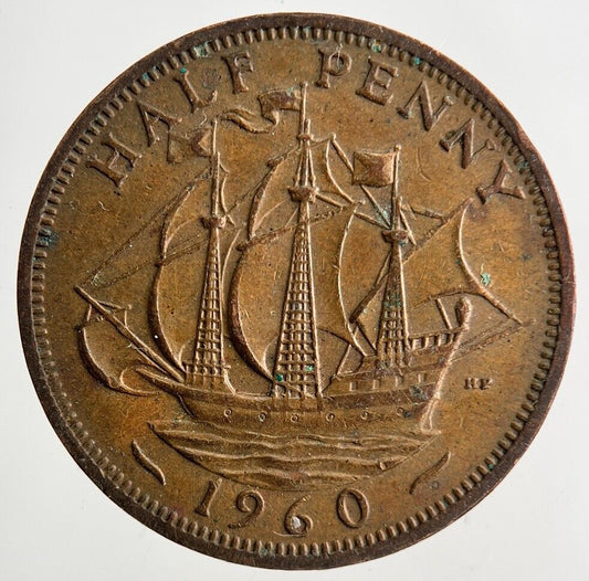 1960 Elizabeth II 2nd Half-Penny Coin | Fine Collectable Grade