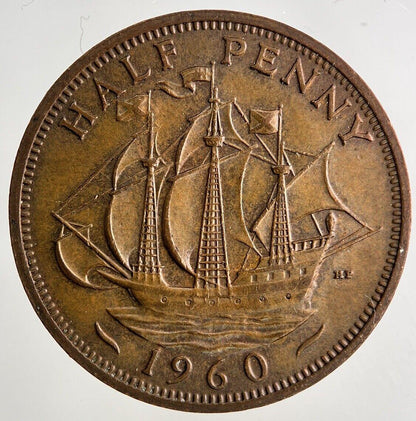 1960 Elizabeth II 2nd Half-Penny Coin | Fine Collectable Grade