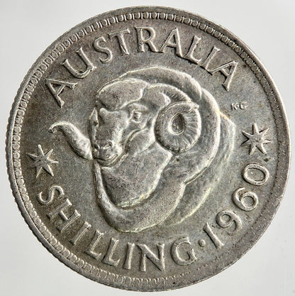 1960 Australia Shilling Silver Coin | Fine Collectable Grade