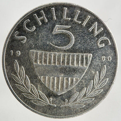 1960 Austria 5 Schilling Silver Coin | Fine Collectable Grade