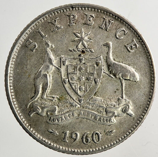 1960 Australia Sixpence Silver Coin | Fine Collectable Grade