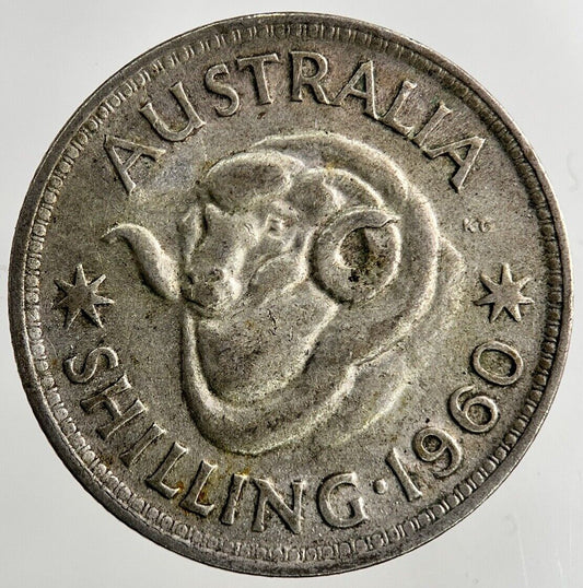 1960 Australia Shilling Silver Coin | Fine Collectable Grade