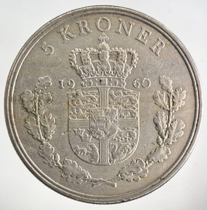 1960 Denmark 5 Kroner Coin | Fine Collectable Grade