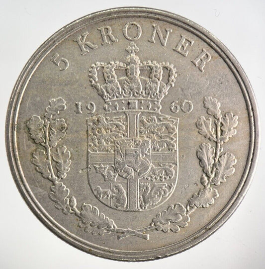1960 Denmark 5 Kroner Coin | Fine Collectable Grade