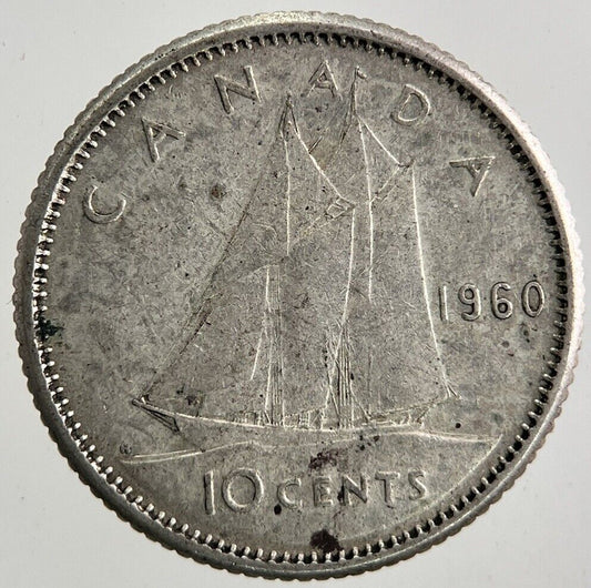1960 Canada 10 Cents Silver Coin | Fine Collectable Grade