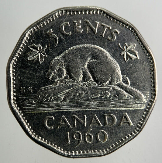 1960 Canada 5 Cents Coin | Fine Collectable Grade