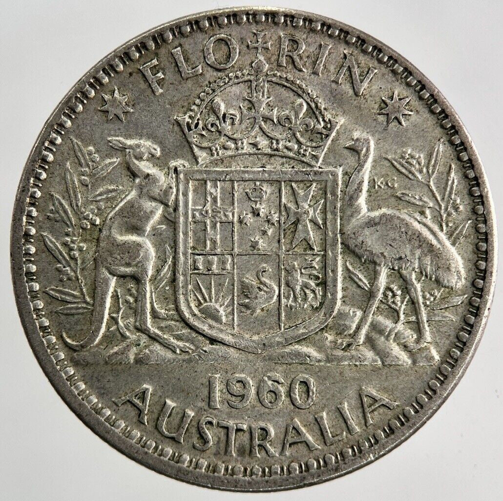 1960 Australia Silver Florin Coin | Fine Collectable Grade