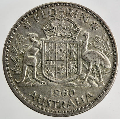 1960 Australia Silver Florin Coin | Fine Collectable Grade