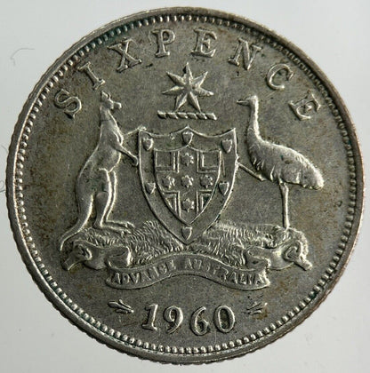 1960 Australia Sixpence Silver Coin | Very High Grade
