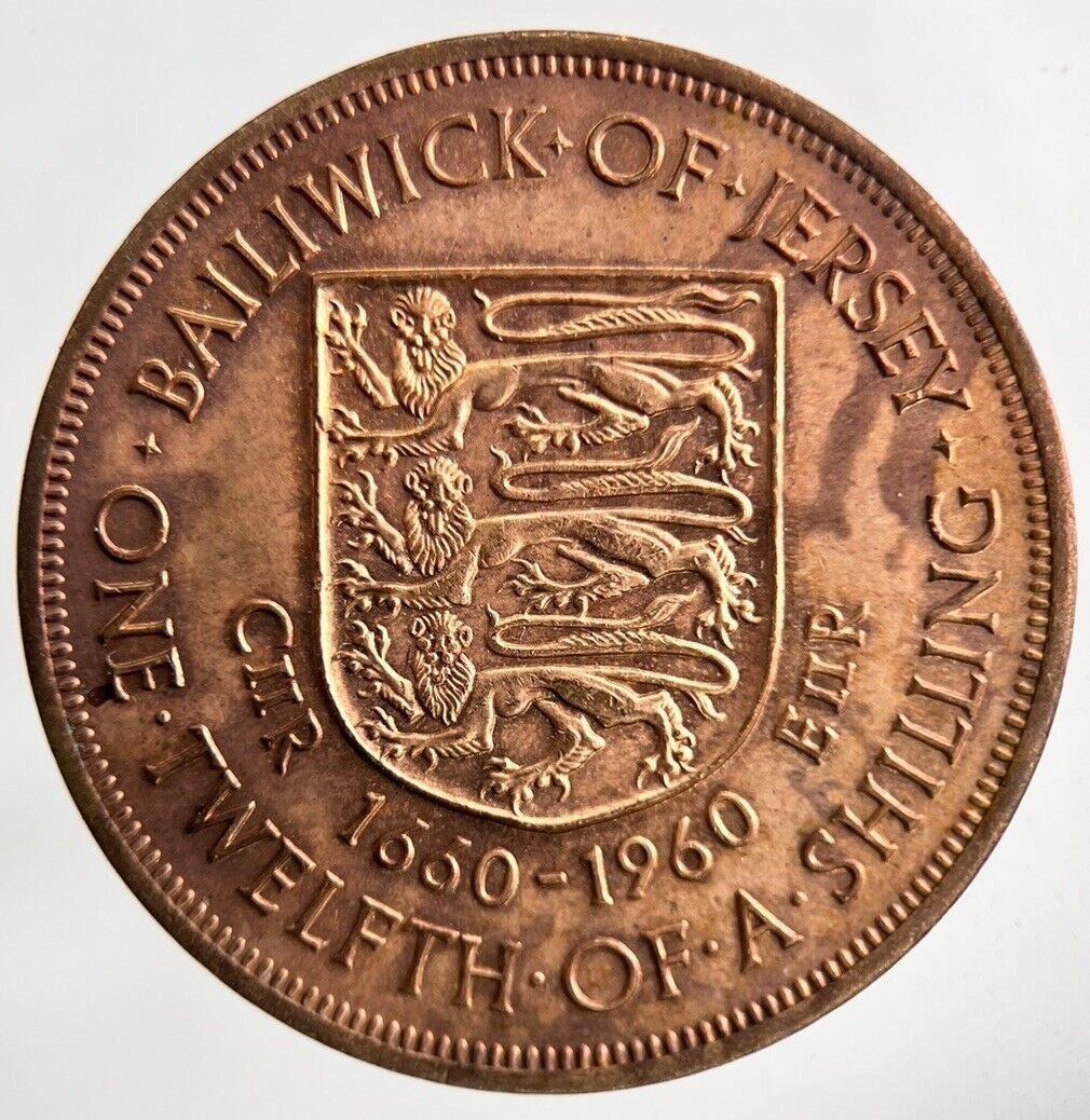1960 Jersey One Twelfth Of A Shilling 1/12th Coin | Very High Grade
