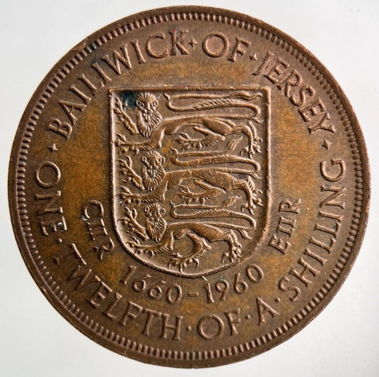 1960 Jersey One Twelfth Of A Shilling 1/12th Coin | Very High Grade