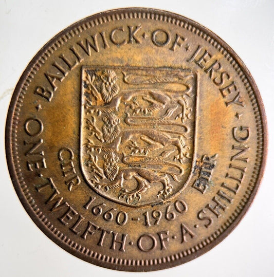 1960 Jersey 1/12th Shilling Coin | Fine Collectable Grade