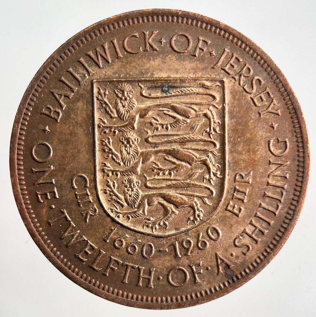 1960 Jersey One Twelfth Of A Shilling 1/12 Coin | Fine Collectable Grade