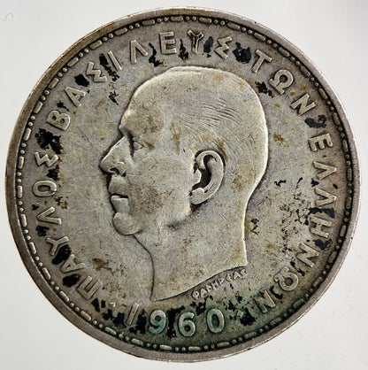 1960 Greece Greek 20 Drachmai Silver Coin | Collectable Grade