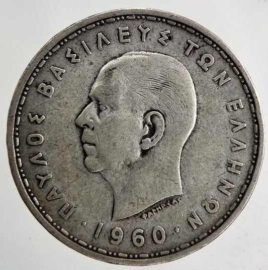 1960 Greece Greek 20 Drachmai Silver Coin | Collectable Grade