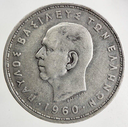 1960 Greece Greek 20 Drachmai Silver Coin | Collectable Grade