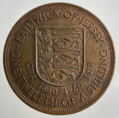 1960 Jersey 1/12 One Twelfth Of A Shilling Coin | Fine Collectable Grade