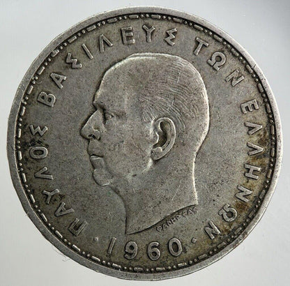 1960 Greece 20 Drachmai Silver Coin | Fine Collectable Grade
