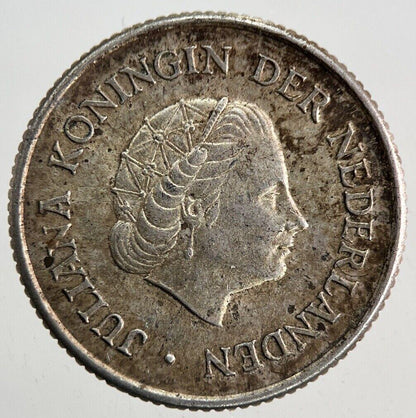 1960 Netherlands 1/4 Quarter Gulden Silver Coin | Very High Grade