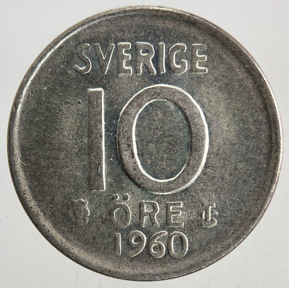 1960 Sweden 10 Ore Silver Coin | Fine Collectable Grade