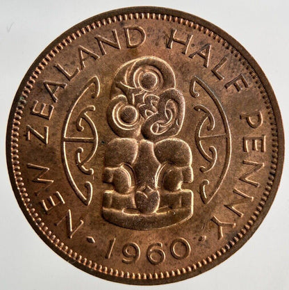 1960 New Zealand Half-Penny Coin | Very High Grade