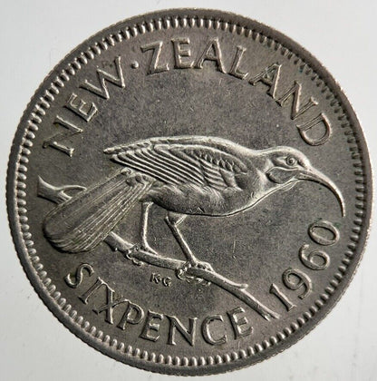 1960 New Zealand Sixpence Coin | Very High Grade
