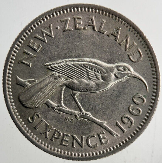 1960 New Zealand Sixpence Coin | Very High Grade