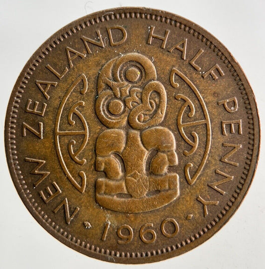 1960 New Zealand Half-Penny Coin | Very High Grade