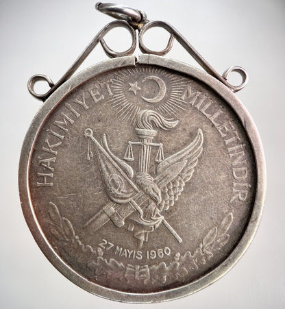 1960 Turkey 10 Lira Silver Coin | Fine Collectable Grade | a2491
