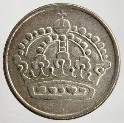 1960 Sweden 25 Ore Silver Coin | Fine Collectable Grade