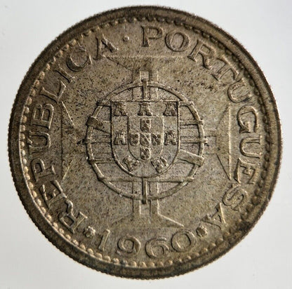 1960 Portugal Mozambique 5 Escudos Silver Coin | Fine Collectable Grade