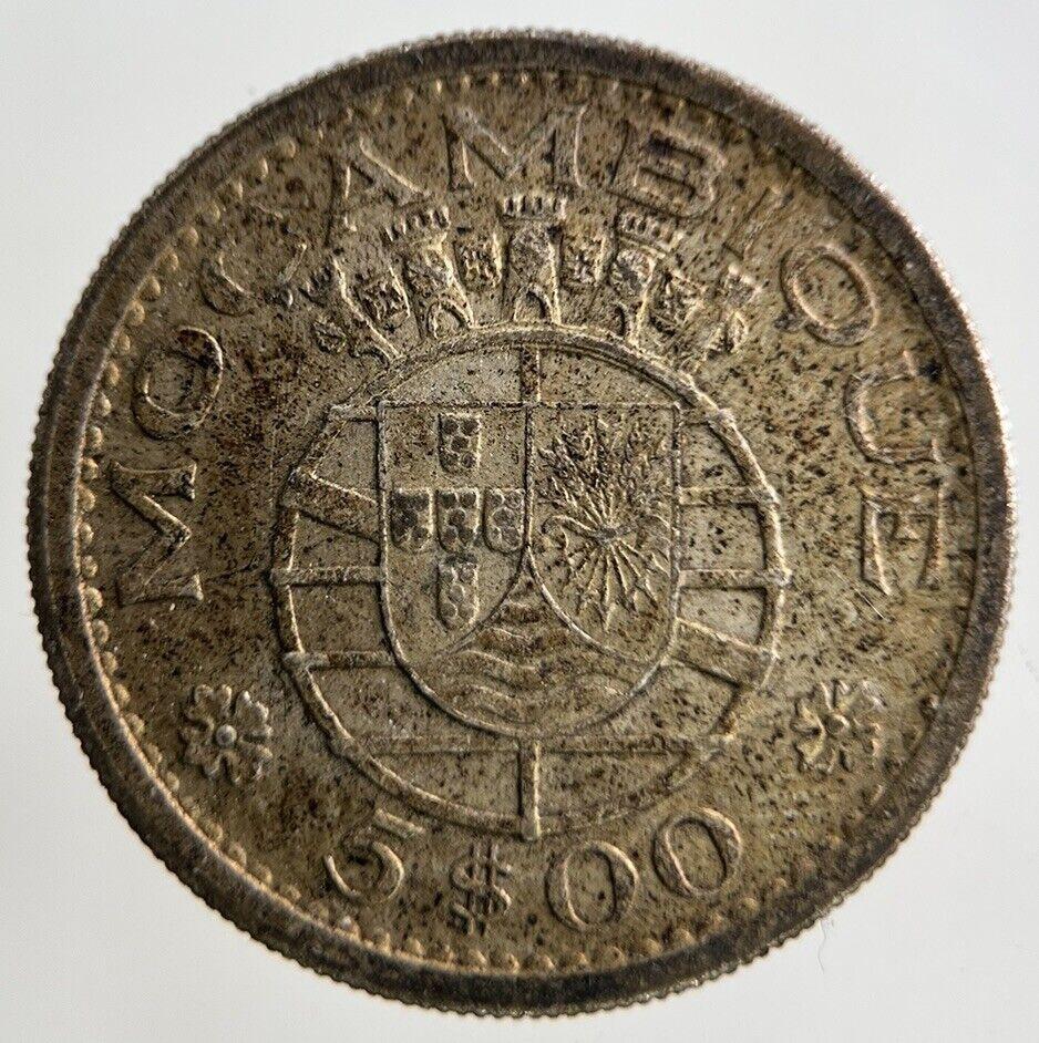 1960 Portugal Mozambique 5 Escudos Silver Coin | Fine Collectable Grade