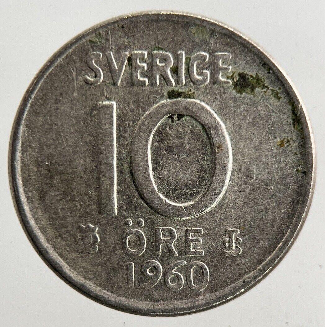 1960 Sweden 10 Ore Silver Coin | Fine Collectable Grade