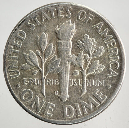 1960-D US USA Roosevelt One Dime Silver Coin | Fine Collectable Grade